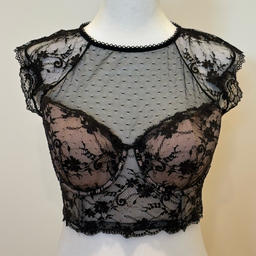 Victoria's Secret Black Lace Sheer Bra Top